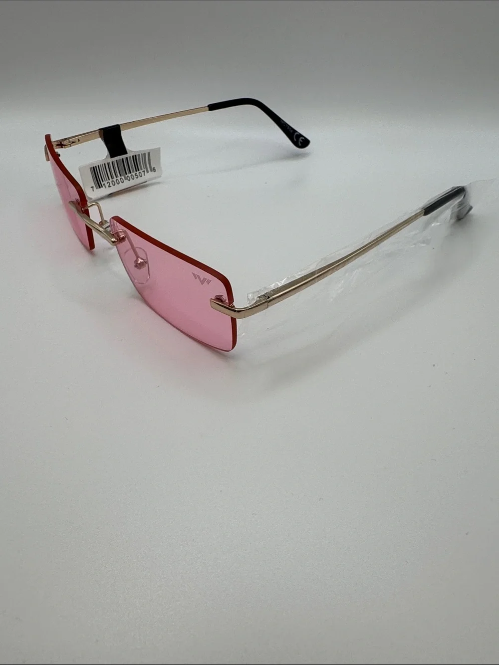 Pink Rimless Rectangle Sunglasses - Women Accessories